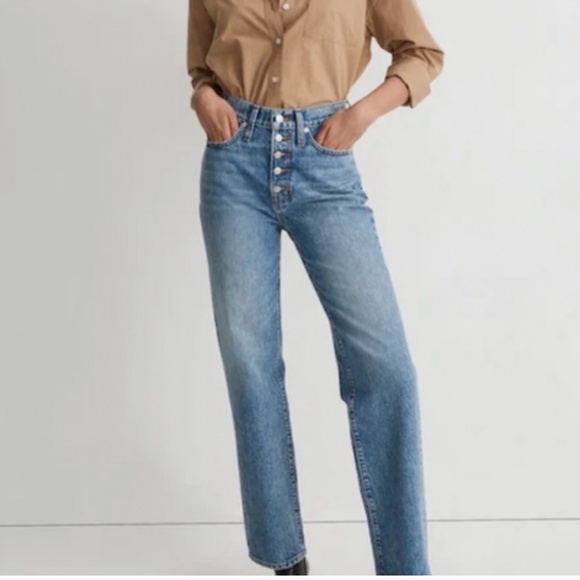 Madewell Denim - Madewell Jeans The Perfect Vintage Straight Button Fly Split Hem Denim Size 30